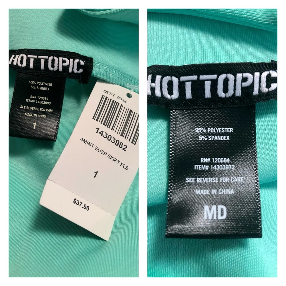 HOT TOPIC MINT SUSPENDER SKIRT - Picture 6 of 7